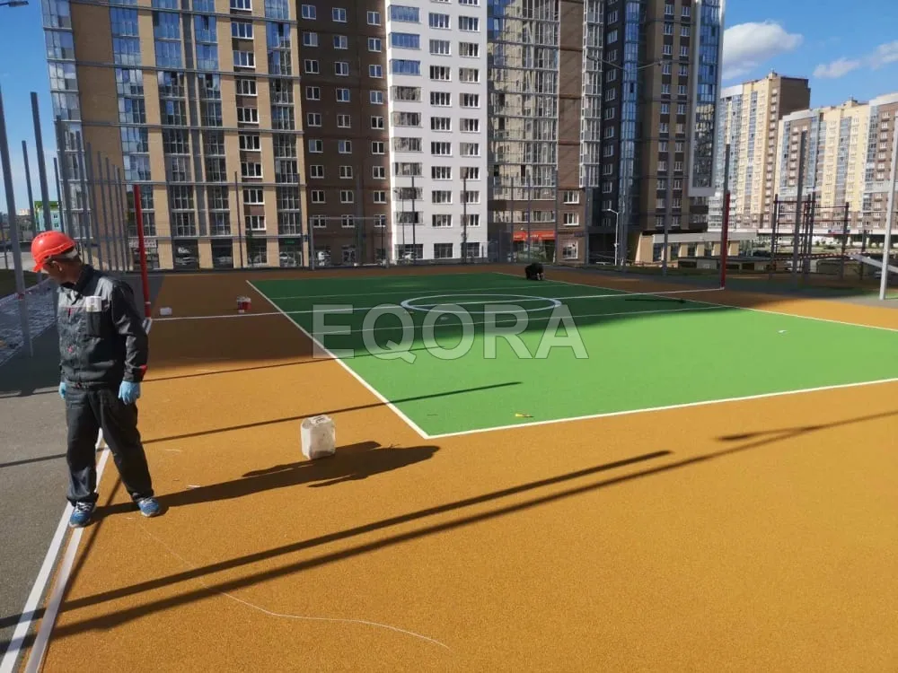Из чего состоит бесшовное резиновое покрытие в Ноябрьске?